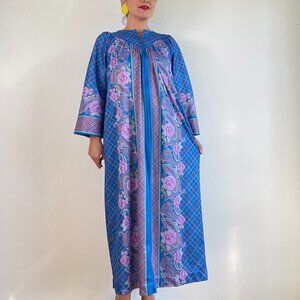 Vintage 70s Paisley Floral Print Tunic - Size M